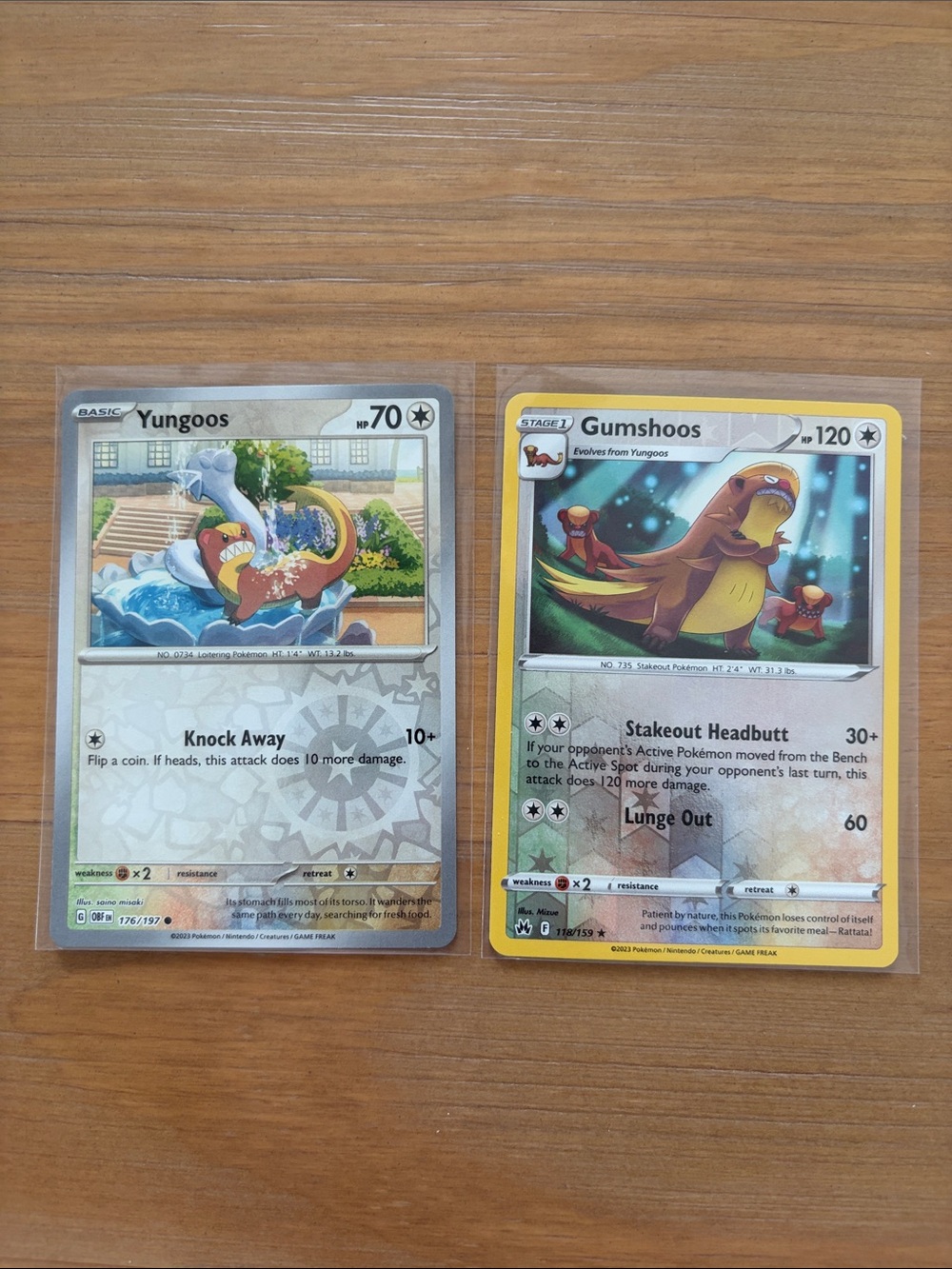 Yungoos & Gumshoos Evolution Lot | 2 Pokémon Cards | Reverse Holo ✨5/$25✨